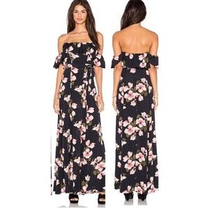 Privacy Please Petro floral maxi dress‎ in the color belleville